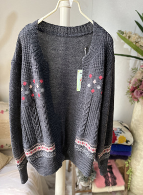 004004秋冬新款韩版宽松慵懒风圆领套头毛衣女百搭针织衫上衣