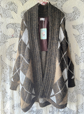 UNICA/文艺复兴阿盖尔格纹牦牛绒羊毛学院风针织开衫毛衣套装