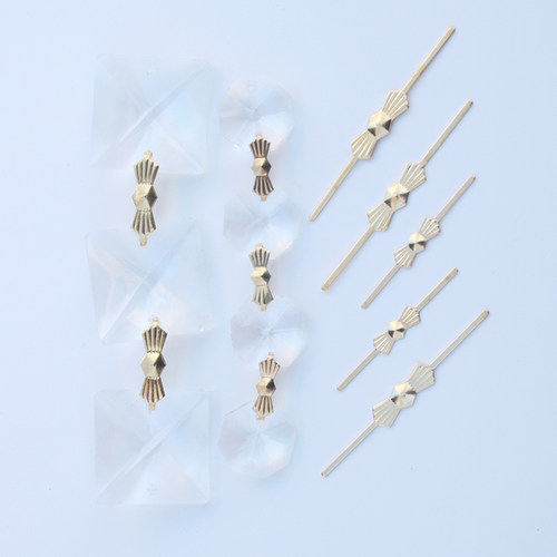 水晶灯饰配件蝴蝶扣花针金银铬色