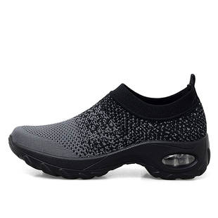 断码 套脚懒人鞋 清仓 妈妈鞋 透气厚底增高老人网面鞋 减震镂空鞋