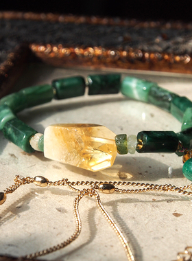 原创黄水晶祖母晶高档贵气手链