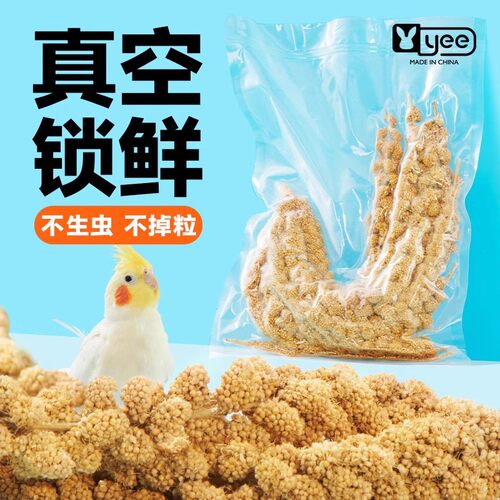 青松宠品鹦鹉谷穗带壳黄谷子小米玄凤虎皮饲料鸟粮鸟食文鸟珍珠鸟