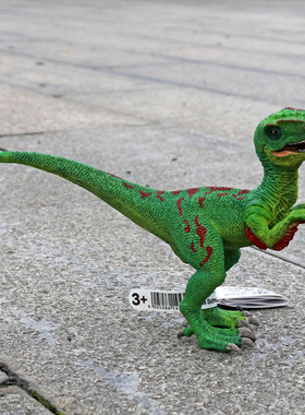 恐龙动物模型仿真动物迅猛龙绿色思乐伶盗龙14530袋装吊牌儿玩具