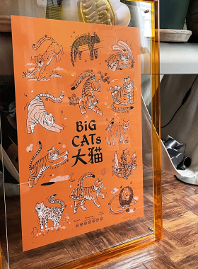 StudioPills原创大猫虎年丝网印版画海报客厅卧室装饰画挂画礼物