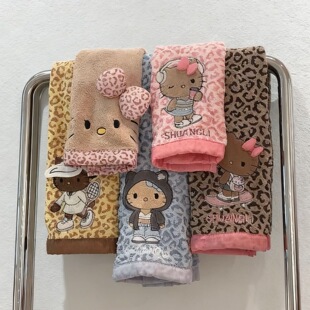 双利正品！豹纹猫咪加厚吸水速干浴巾柔软不掉毛家用加大裹巾