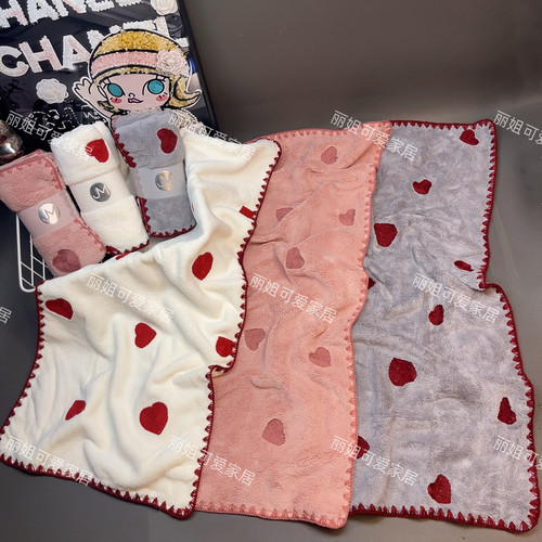 【瑾木良品】可爱小心心毛巾干发帽浴巾浴裙珊瑚绒柔软吸水