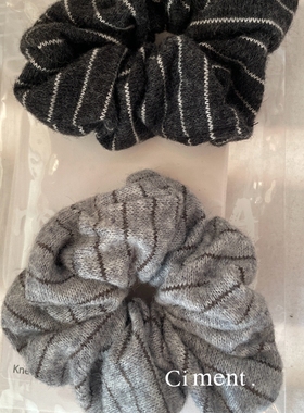 ciment 韩国东大门简约条纹针织大肠发圈头花