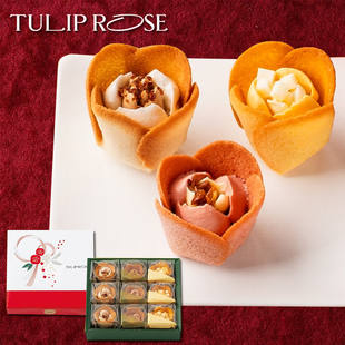 现货日本贵妇级糕点TOKYO ROSE郁金香玫瑰蛋卷节日限定礼盒 TULIP