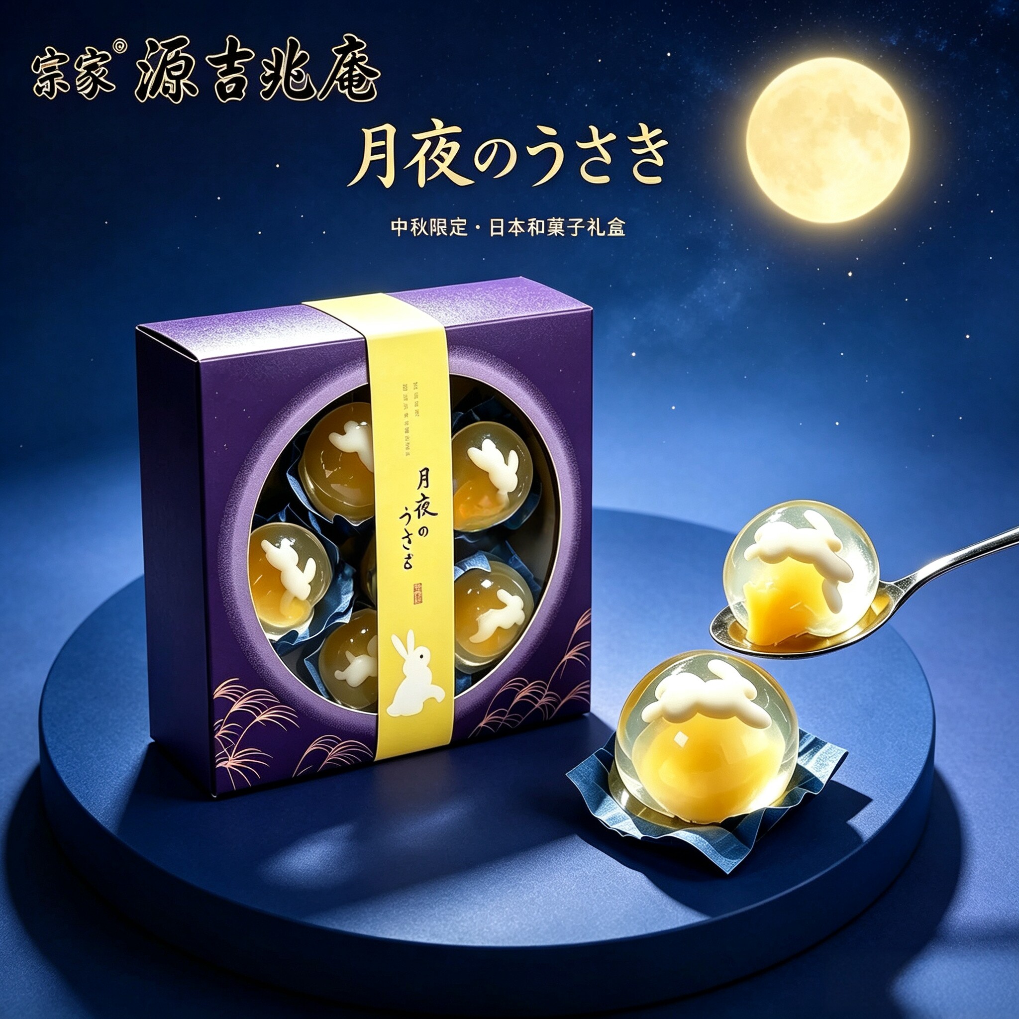 日本中秋限定月夜兔仙贝礼盒图片
