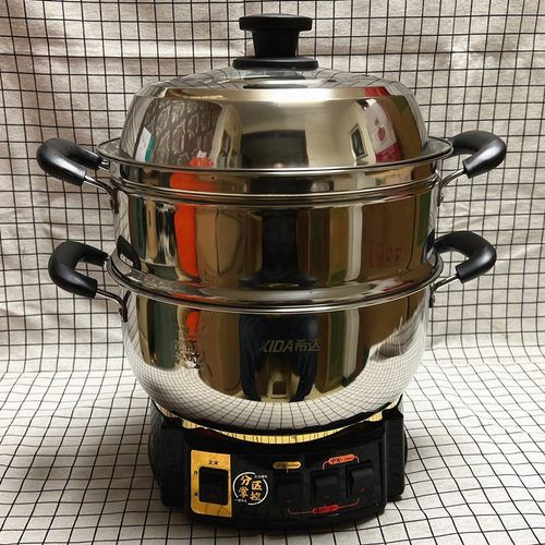 加厚款 希达多功能电热锅304不锈钢电煮锅多用锅电蒸锅28-30-32cm