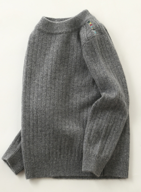 100%纯羊绒衫男女童毛衣儿童单股薄款百搭修身白色打底衫洪叶云台