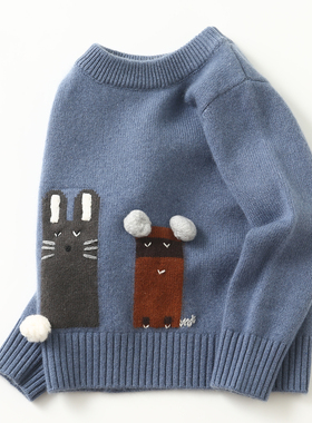 洪叶云台儿童高端纯山羊绒衫套头加厚秋冬男童毛衣小孩宝宝打底衫