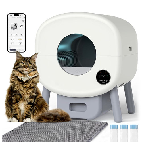 跨境新款自动猫厕所防外溅猫沙盆一键清理铲屎电动智能猫砂盆批发