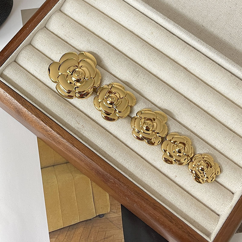 小香风山茶花金属纽扣