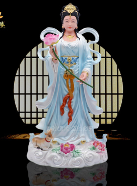树脂何仙姑八仙佛堂供奉摆件