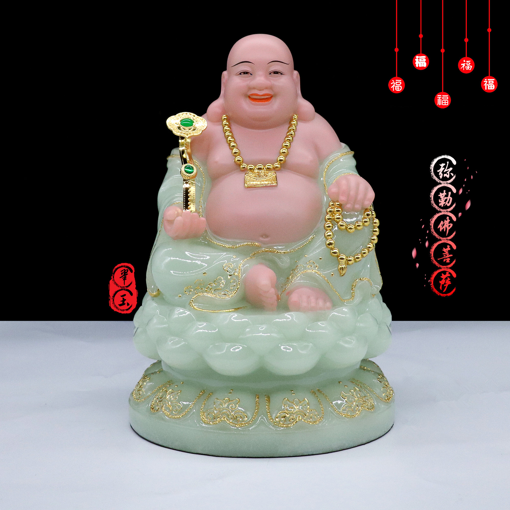 汉白玉弥勒佛像居家布袋和尚包邮