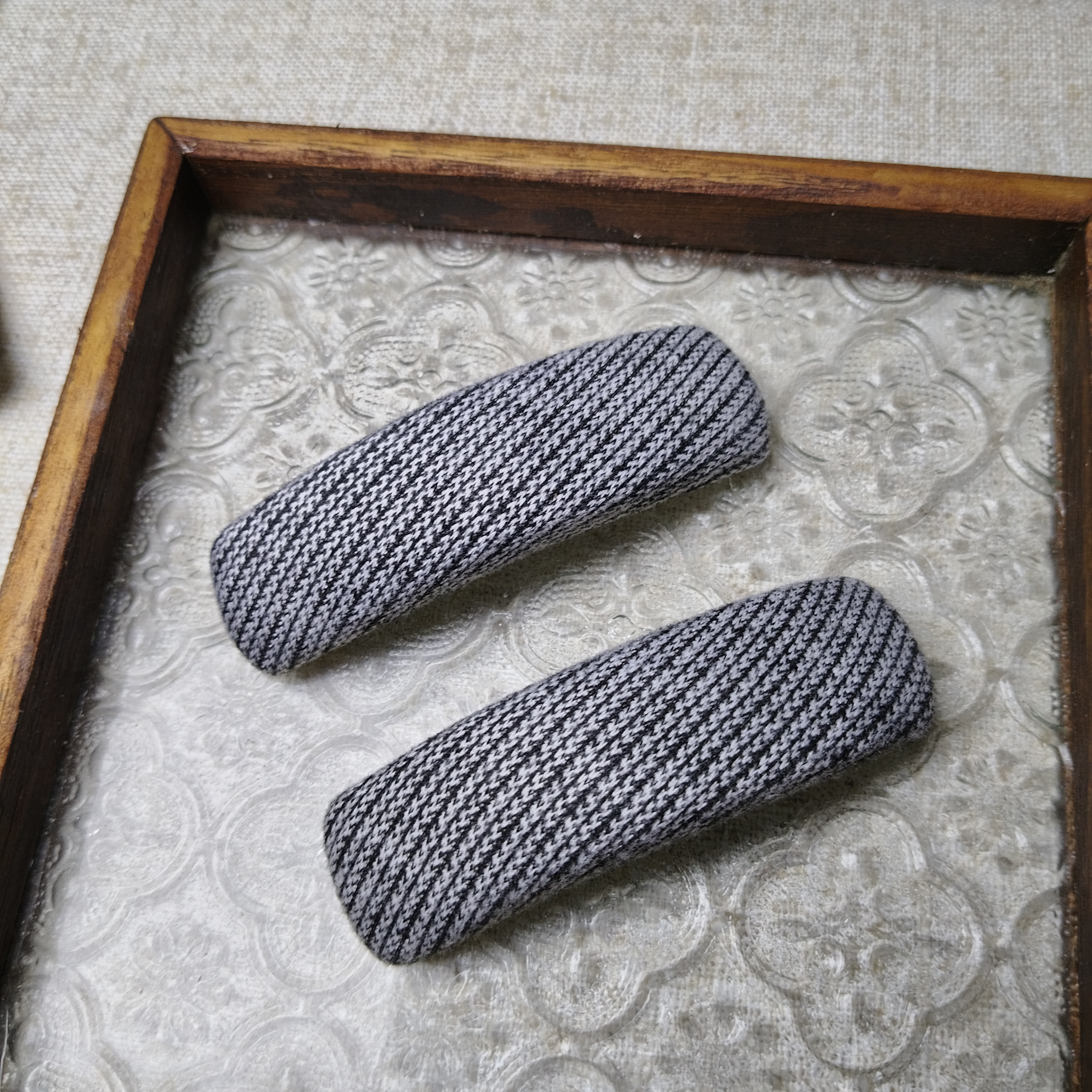 秋冬韩式新款布艺发夹女侧边夹碎发bb夹斜纹发卡刘海鸭嘴夹19包邮