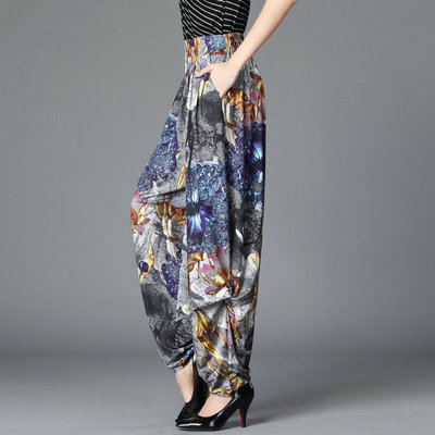 荷花高腰灯笼裤大码萝卜裤长裤