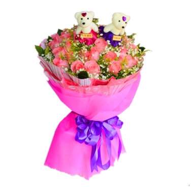 肇庆端州区恒裕海湾肇庆学院敏捷城鲜花店蛋糕店配送玫瑰生日蛋糕