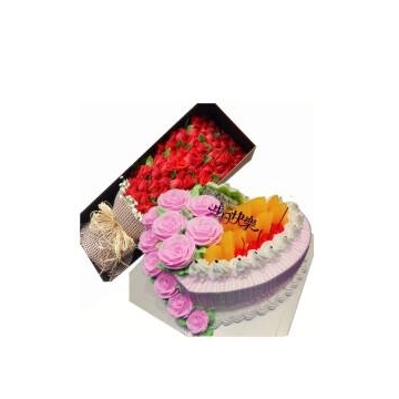 贵阳南明区永乐乡新华西湖水口寺社区河滨社区520玫瑰配送生日蛋