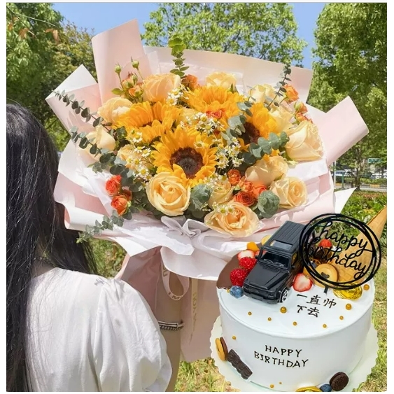 福泉市金山北路建设路中心城商业广场玫瑰花生日蛋糕鲜花店同城