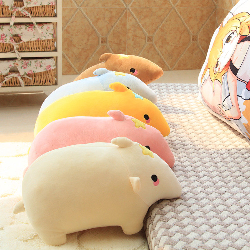 动漫二次元卡通食梦貘可爱抱着软体毛绒玩具床上睡觉公仔玩偶抱枕