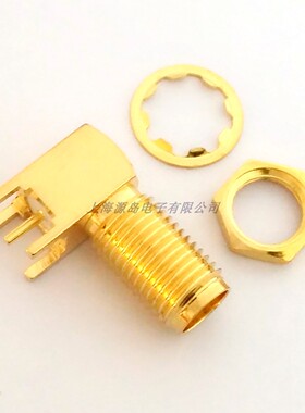 射频连接器天线座SMA-KWE母座SMA-KWHD/PCB焊板90度总长17高10.8