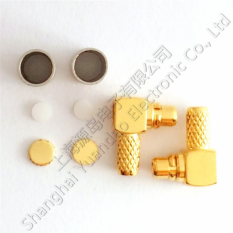 连接器高频头MMCX-JWC-1.5压接弯式公头90度直角MMCX-C-JW-1.5