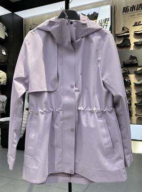 探路者单层冲锋衣女26春夏新中长款夹克防水休闲外套TAYYAO82512