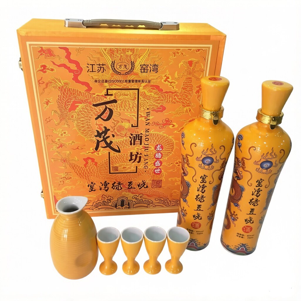窑湾绿豆烧酒龙腾盛世酒750mlx2瓶42度特有香型徐州新沂特产礼盒