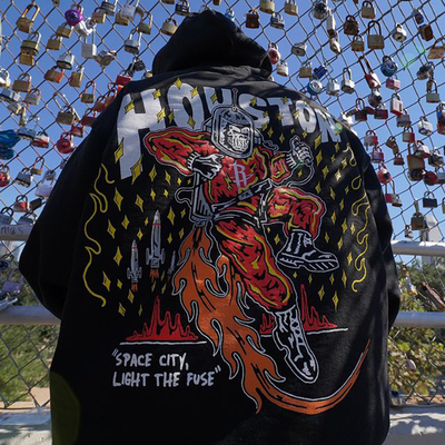 warren lotas潮牌美式NBA复古小众卫衣篮球运动火箭队连帽外套男