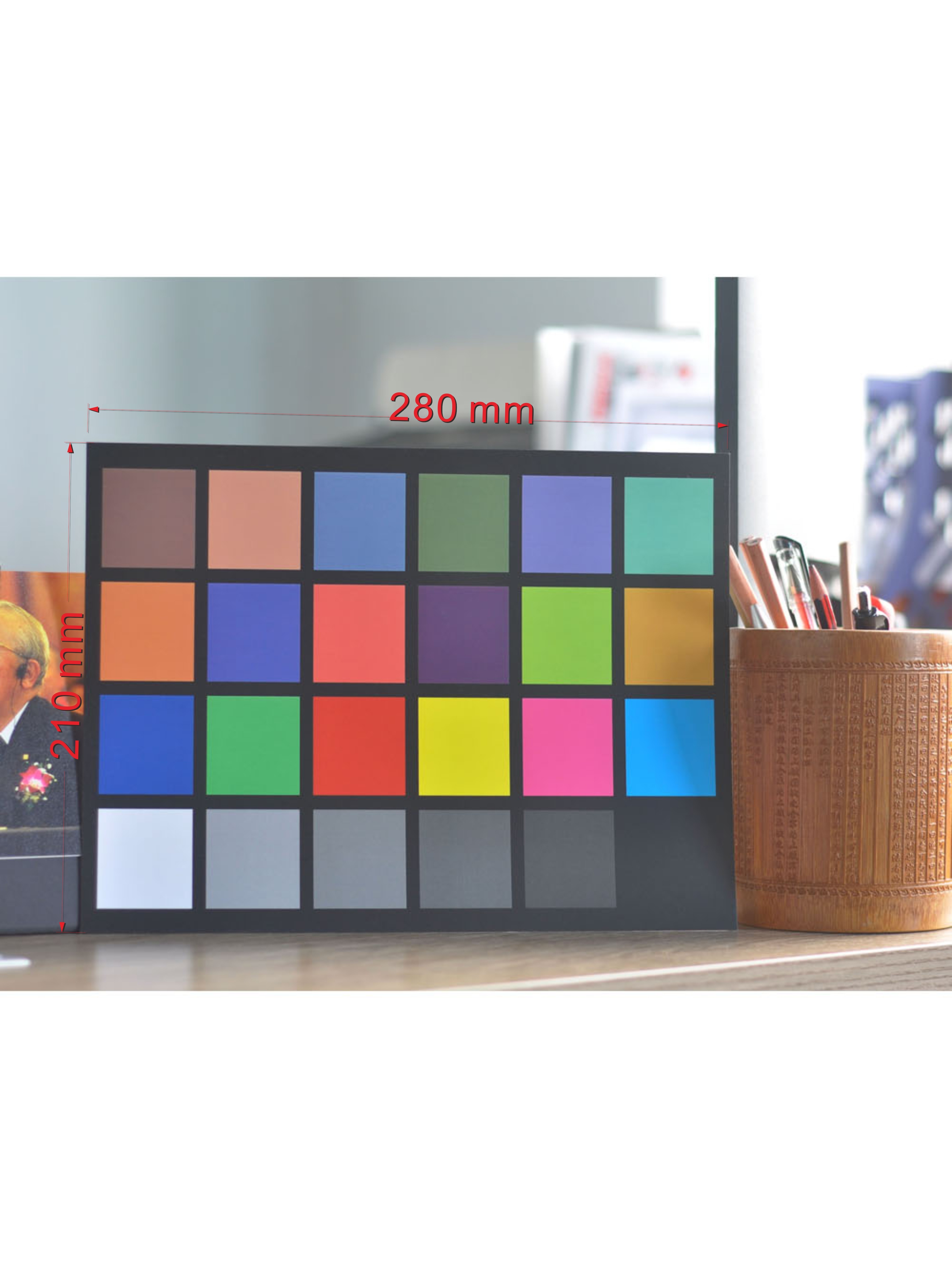 24 컬러 카드 색상 복원 테스트 카드 감시 카메라 휴대 전화 카메라 테스트 A4 HD 280X210MM