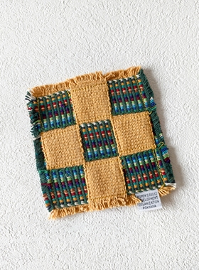 尼泊尔WSDO纯棉手织布杯垫盘垫 民族风编织coaster