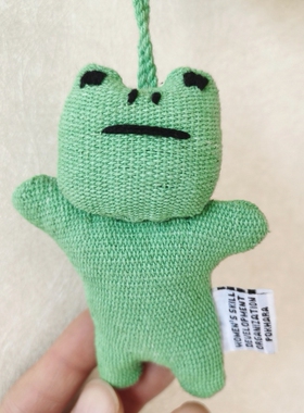 尼泊尔 WSDO纯棉手织布 手缝小猫青蛙钥匙挂件 包挂饰 呆萌小公仔