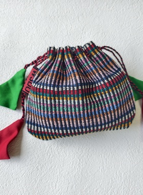 尼泊尔WSDO Nepali Thailly纯棉手织布首饰袋抽绳袋 收纳束口袋②