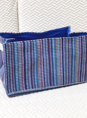 尼泊尔WSDO纯棉手织布收纳篮 可折叠环保收纳筐 桌面收纳