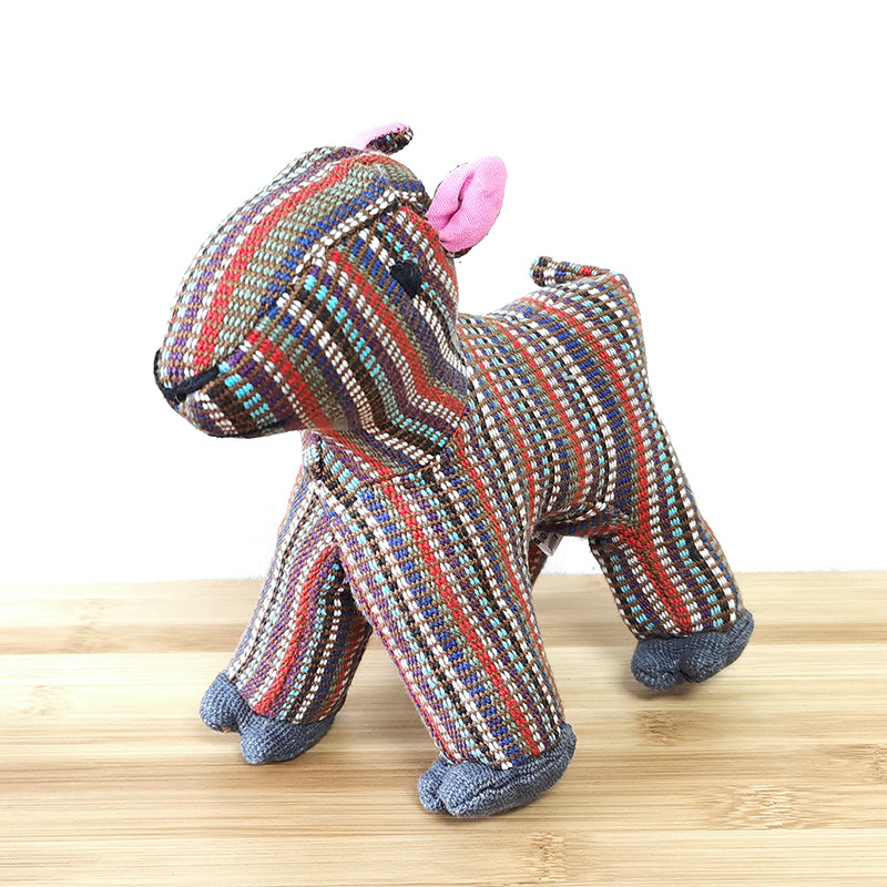 尼泊尔wsdo 纯棉手织布手工缝制布艺玩偶摆件动物布娃娃 山羊goat