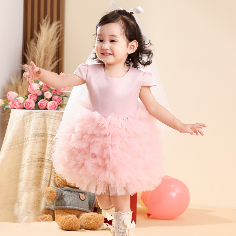 女童公主纱裙周岁宴礼服抓周裙子