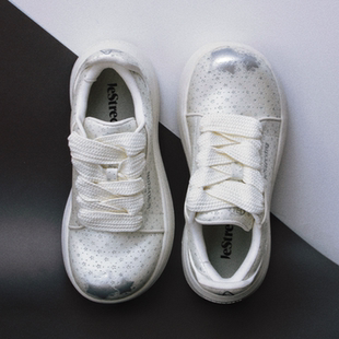 【周深同款】LeStream水星德比鞋白色厚底增高星星大头休闲鞋