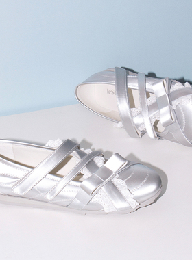 【周雨彤同款】LeStream银色单鞋新款芭蕾韩系玛丽珍鞋薄底休闲鞋