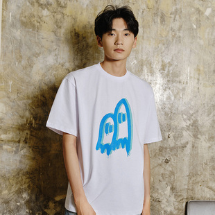 【黄新淳  陈哲远同款】LeStream小鬼印花短袖圆领宽松百搭半袖T