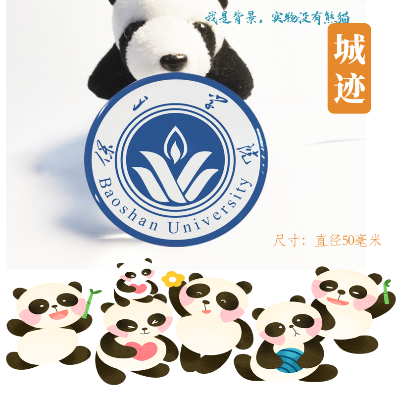 保山学院冰箱贴校徽保山学院纪念品校友留念伴手礼磁性贴装饰品