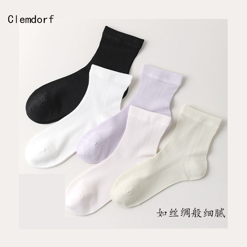 德国简约舒适春夏季女生真丝短袜