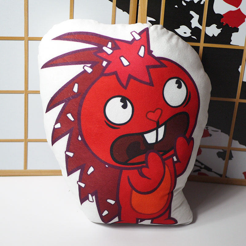 新htf欢乐树朋友抱枕军人微笑傻鹿糖果拖鞋毛绒抱枕公仔动漫周边