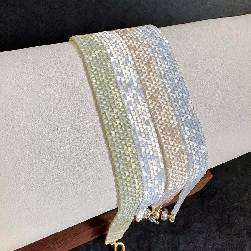 波光粼粼 进口御幸古董珠编织串珠手链 可定尺寸choker颈带 颈链