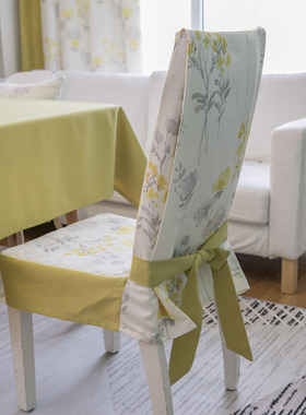 定做家用罩椅垫餐酒店连体北欧简约全包布艺现代hh桌布和椅套套装