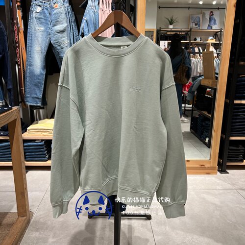 李维斯男士宽松绣标圆领套头卫衣