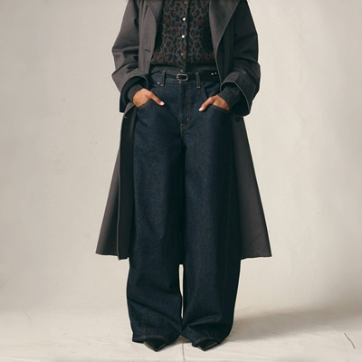 李维斯女士宽松阔腿弯刀裤牛仔裤