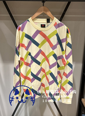Levis李维斯专柜正品 男士宽松撞色圆领休闲长袖T恤A1006-0005