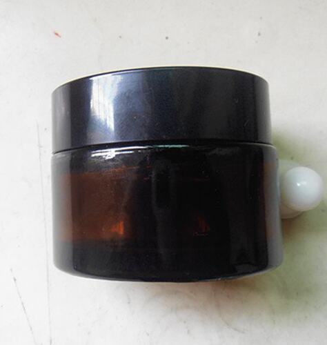 面霜瓶现货供应热销30g配全塑盖瓶口垫圆形茶色玻璃分装瓶膏霜瓶